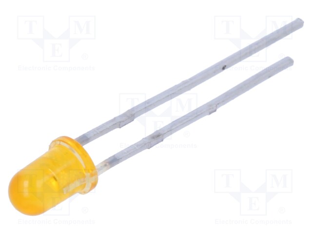 LED; 3mm; yellow; 100mcd; 30°; Front: convex