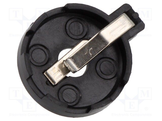 Socket; Batt.no: 1; horizontal,THT; black; 20mm