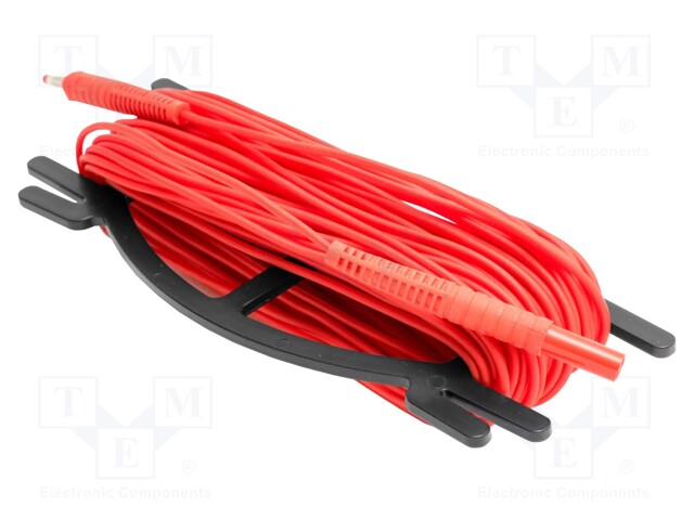 Test lead; 4mm banana plug-4mm banana plug; Len: 30m; red; 1pcs.