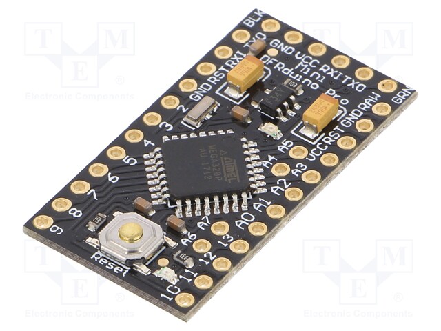 Controller; Arduino; ATMEGA328; 3.3VDC; PWM: 6; Anal.in: 8; 18x33mm