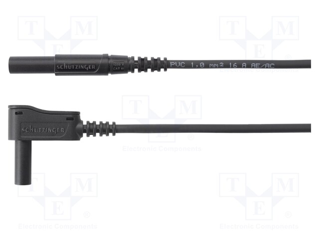 Test lead; PVC; 1m; black; 16A; Cond.cross sec: 1mm2