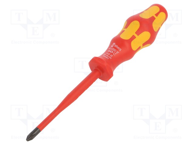 Screwdriver; insulated,slim; Phillips; PH2; Blade length: 100mm