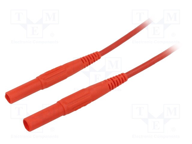 Test lead; 19A; banana plug 4mm x2; insulated; Urated: 1kV; Len: 2m