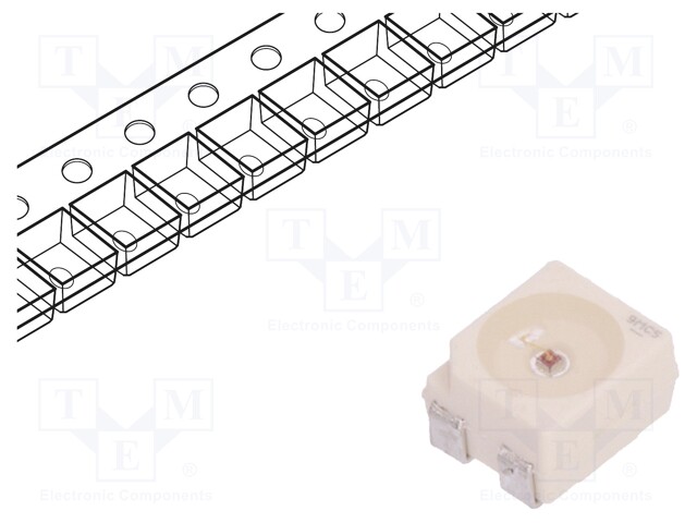 LED; SMD; 3528,PLCC4; amber; 1210÷2420mlm; 355÷900mcd; 3.4x3x2.1mm