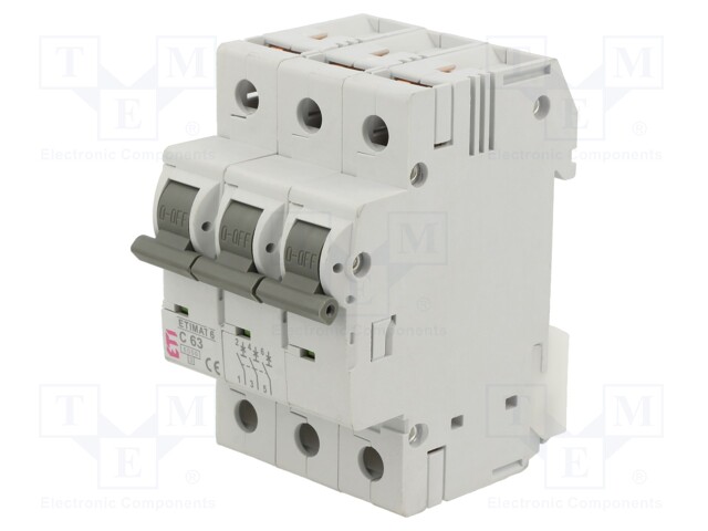 Circuit breaker; 230/400VAC; Inom: 63A; Poles: 3; DIN; Charact: C