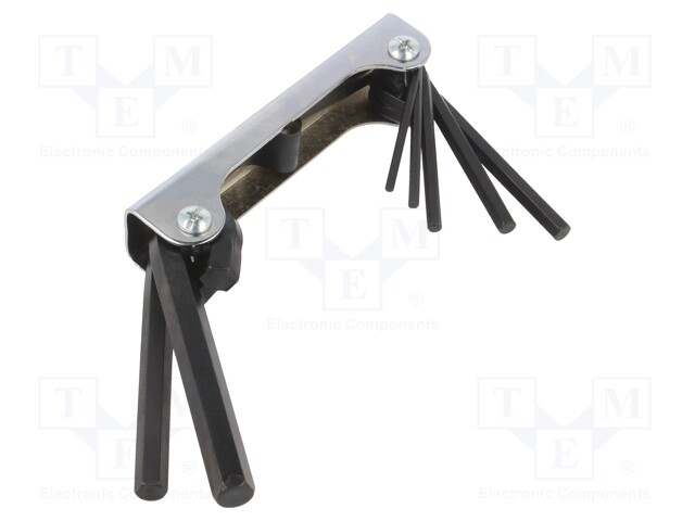 Wrenches set; hex key; Chrom-vanadium steel; 7pcs.