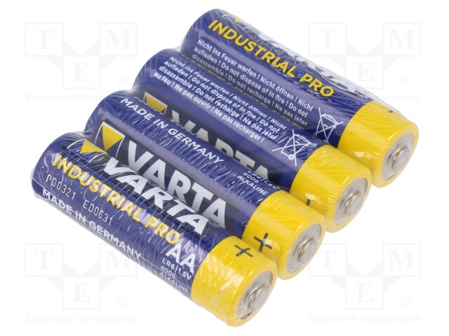 Battery: alkaline; 1.5V; AA; Industrial PRO; Batt.no: 4