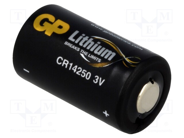 Battery: lithium; 3V; 1/2AA; Ø14.3x25mm; 800mAh; non-rechargeable