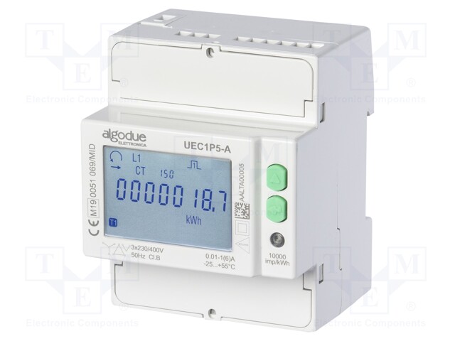 Electric energy meter; 6A; Network: three-phase; 50Hz; -25÷55°C