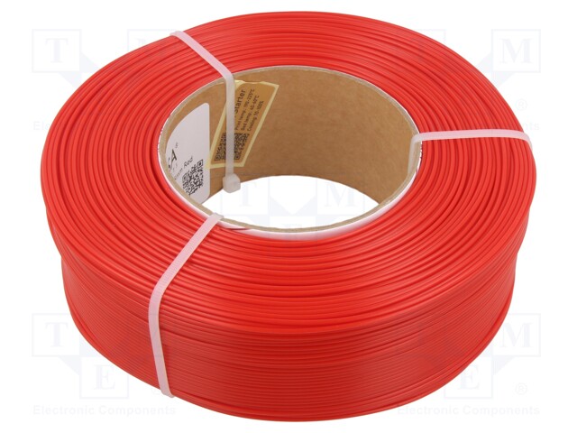 Filament: PLA; 1.75mm; red; 185÷225°C; 1kg; Table temp: 40÷60°C