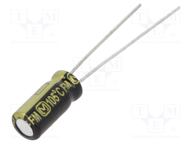 Electrolytic Capacitor, 47 µF, 25 V, FM Series, ± 20%, Radial Leaded, 2000 hours @ 105°C