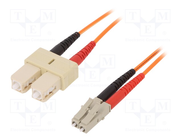 Fiber patch cord; OM1; LC/SC; 2m; LSZH; Optical fiber: 62.5/125um
