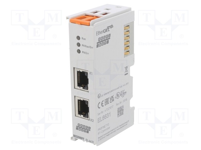 Industrial module: communication; RJ45 x2; -25÷60°C; IP20