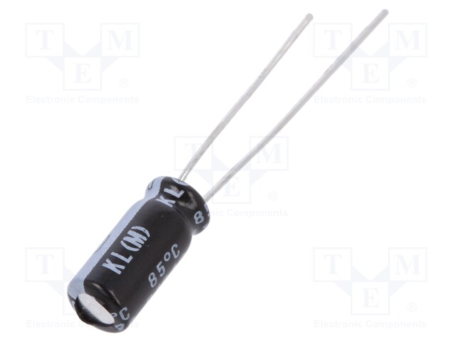 Capacitor: electrolytic; THT; 6.8uF; 25VDC; Ø5x11mm; Pitch: 4mm