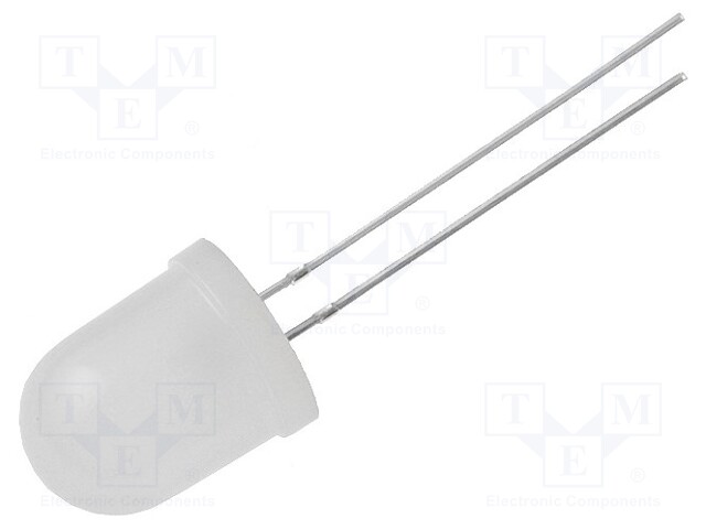 LED; 10mm; white cold; 8400mcd; 30°; Front: convex; Pitch: 2.54mm