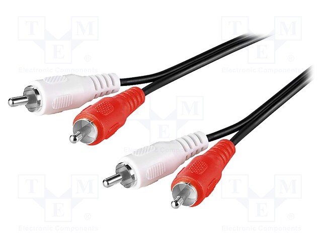 Cable; RCA plug x2,both sides; 5m; Plating: nickel plated