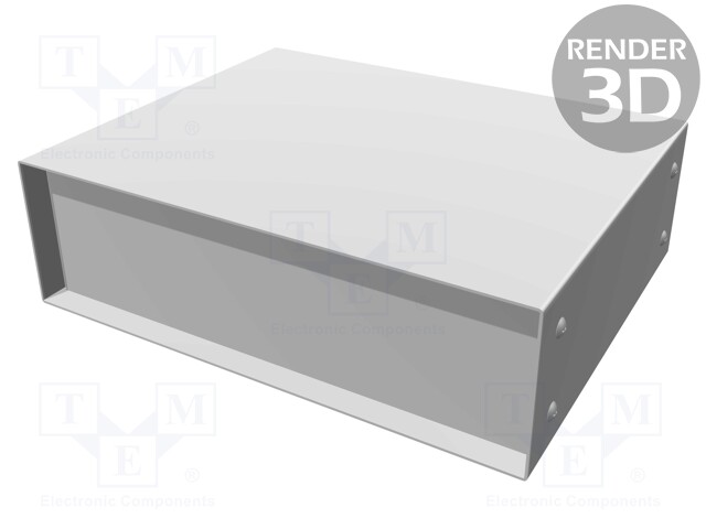 Enclosure: with panel; 1458; X: 254mm; Y: 203mm; Z: 76mm; steel sheet