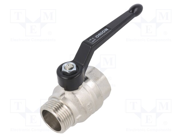 Mechanical ball valve; Temp: -15÷90°C; Mat: nickel plated brass