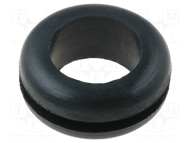 Grommet; Ømount.hole: 12.7mm; Øhole: 9.5mm; rubber; black