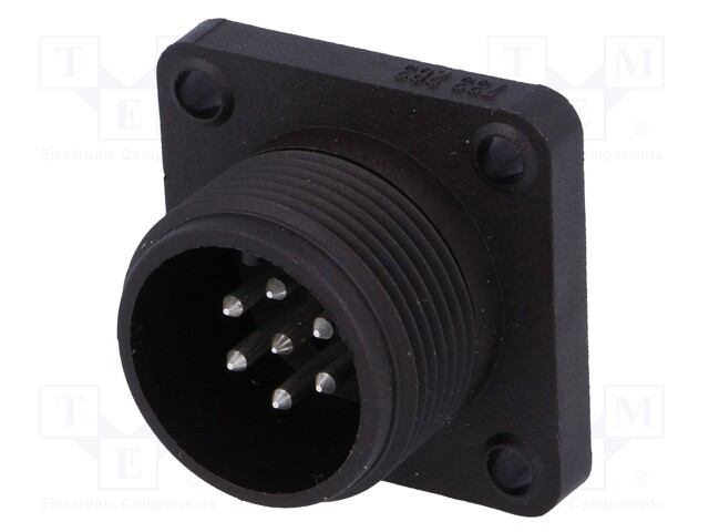 Connector: circular; socket; Series: CM; IP67; PIN: 7(6+1); male; 10A