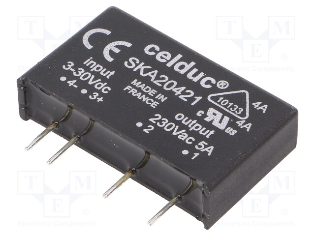 Relay: solid state; SPST-NO; Ucntrl: 3÷30VDC; 5A; 12÷275VAC