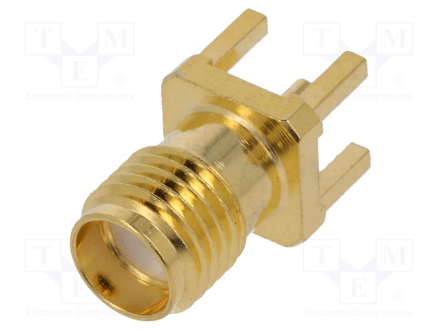 Socket; SMA; female; straight; THT; on PCBs; teflon; gold-plated