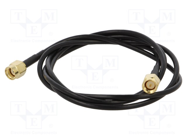 Cable; 50Ω; 1m; RP-SMA male,SMA plug; black; straight