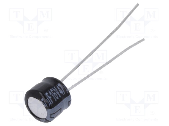 Electrolytic Capacitor, 47 µF, 16 V, KS Series, ± 20%, Radial Leaded, 1000 hours @ 85°C