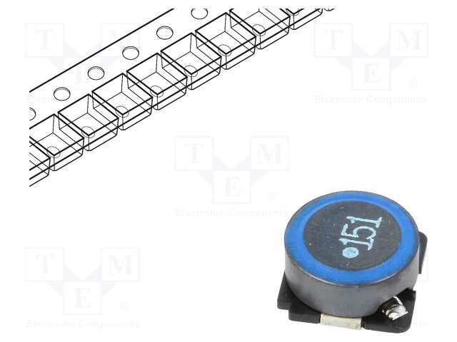 Inductor: ferrite; SMD; 150uH; 0.81A; 420mΩ; ±20%; Series: SLF