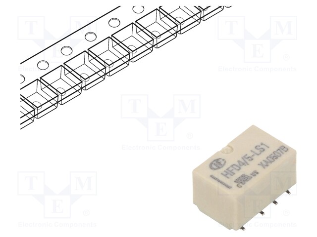 Relay: electromagnetic; DPDT; Ucoil: 5VDC; 0.5A/125VAC; 2A/30VDC