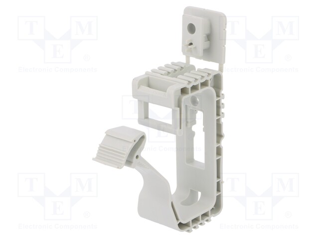 Holder; W: 28.6mm; polypropylene; light grey; Ømount.hole: 6mm