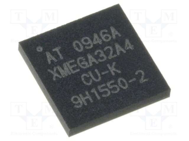 AVR microcontroller; EEPROM: 1kB; SRAM: 4kB; Flash: 32kB; VFBGA49