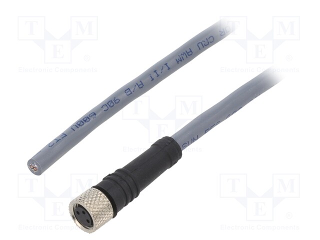 Connection lead; M8; PIN: 3; straight; 20m; plug; -25÷80°C; IP67