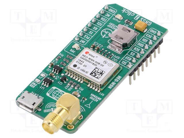 Click board; GNSS; GPIO,I2C,SPI,UART; NEO-M9N; 3.3VDC