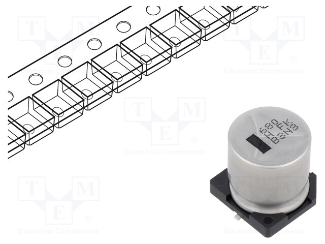 SMD Aluminium Electrolytic Capacitor, Radial Can - SMD, 680 µF, 50 V, FK Series, 5000 hours @ 105°C