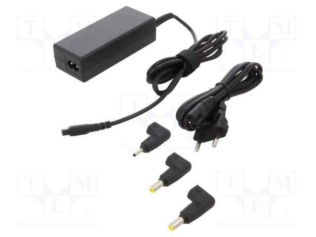 Power supply: switched-mode; 19VDC; 3.42A; 65W; for notebooks