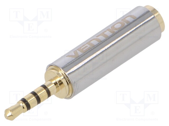 Jack 2,5mm 4pin plug,Jack 3.5mm socket; Plating: gold-plated