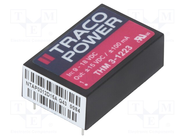 Converter: DC/DC; 6W; Uin: 9÷18V; Uout: 15VDC; Uout2: -15VDC; DIP24