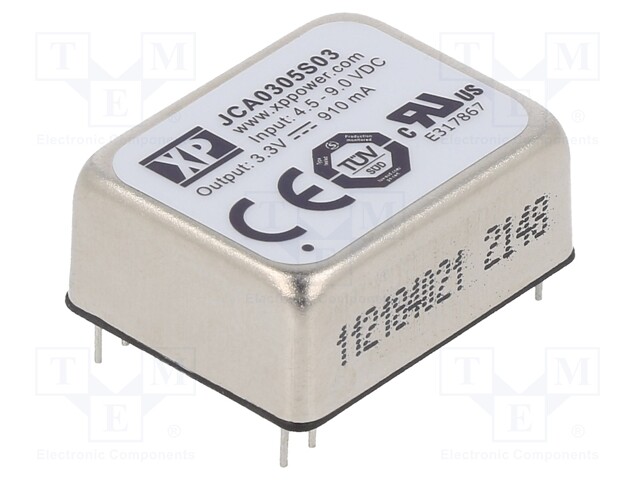 Converter: DC/DC; 3W; 3.3VDC; Mounting: THT; Series: JCA; OUT: 1