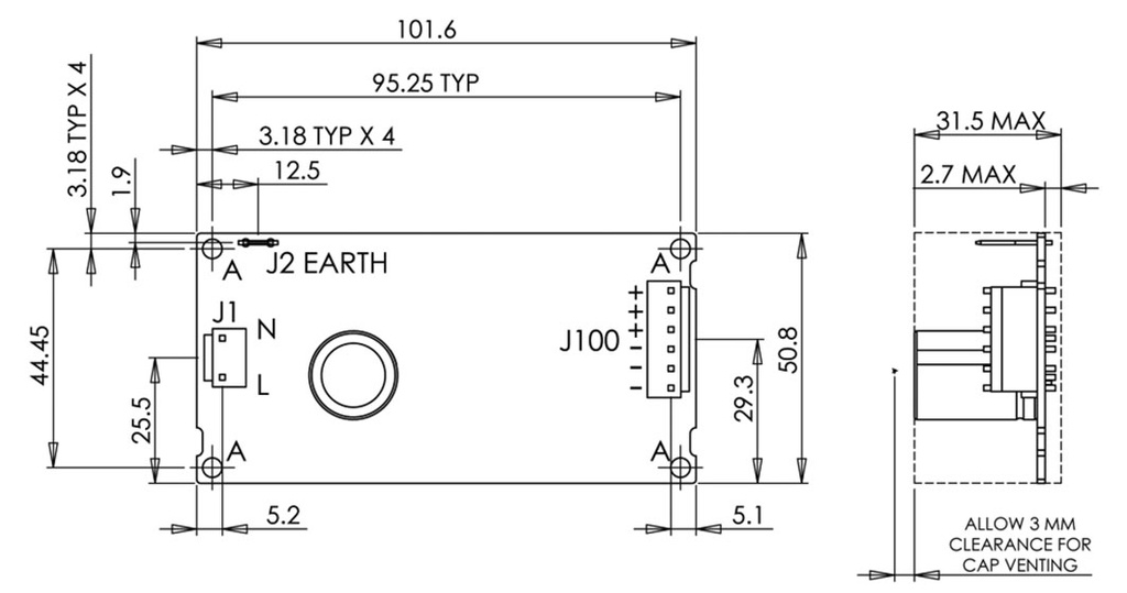 Power supply: switched-mode; open; 100W; 85÷265VAC; OUT: 1; 36VDC