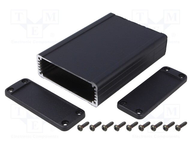 Enclosure: shielding; X: 84mm; Y: 120mm; Z: 28mm; aluminium; black