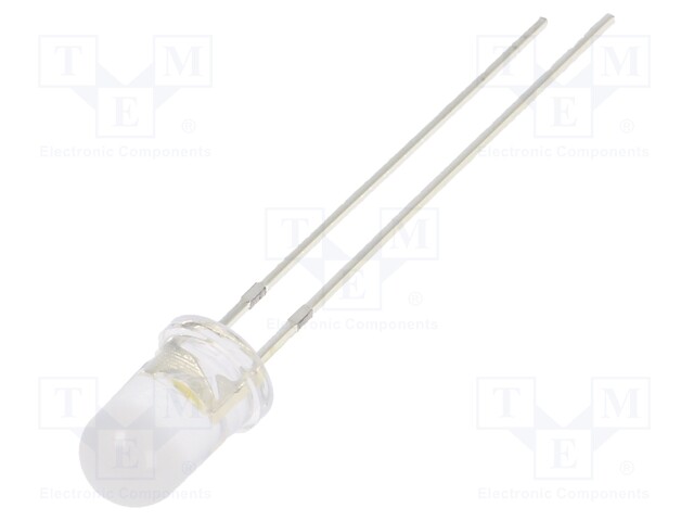 LED; 5mm; white warm; 3000÷4200mcd; 100°; 20mA; 2.9÷3.4V