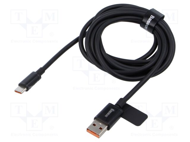 Cable; High Speed,USB 2.0; USB A plug,USB C plug; 2m; black; 100W