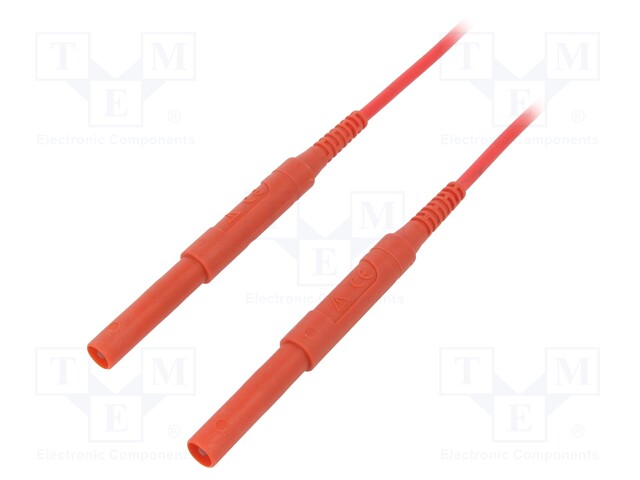 Test lead; silicone; 1m; red; 16A; 6kVDC; Cond.cross sec: 1.3mm2