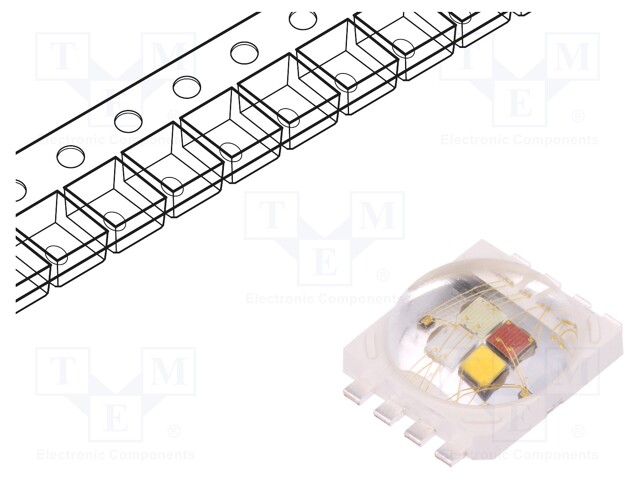 Power LED; EMITER,quadcolour; RGBW; Pmax: 10W; 2930-3140K; 140°