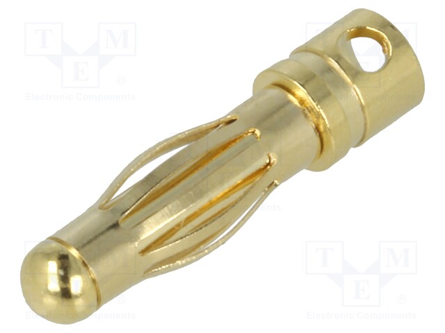 Plug; 4mm banana; 32A; Contacts: brass gold plated; 0.55mΩ; 12AWG