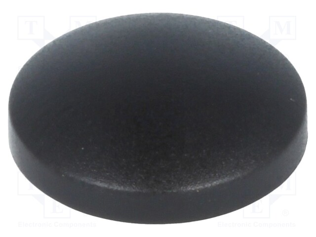 Button; round; black; Mat: plastic