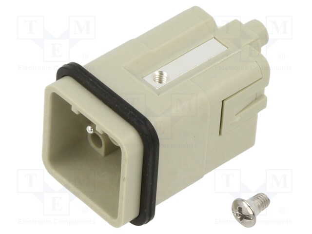 Connector: HDC; contact insert; male; CQ; PIN: 13(12+1); 12+PE; 10A