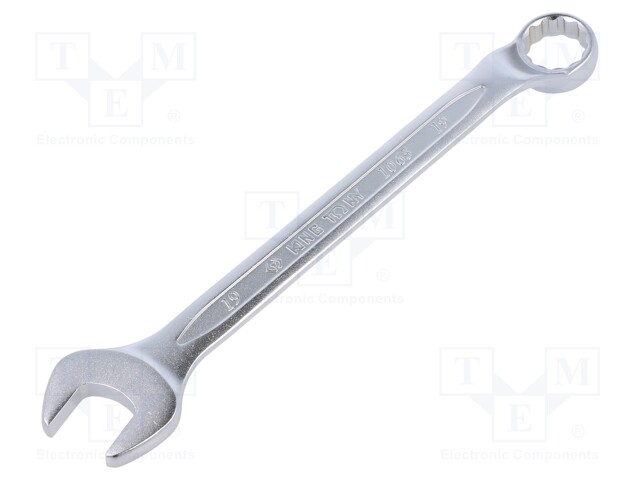 Wrench; bent,combination spanner; 19mm; Chrom-vanadium steel