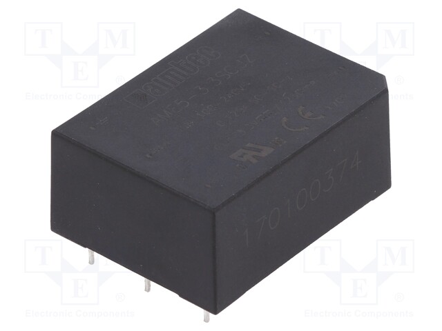 Converter: AC/DC; 5W; Uout: 3.3VDC; Iout: 1.25A; 70%; Mounting: PCB